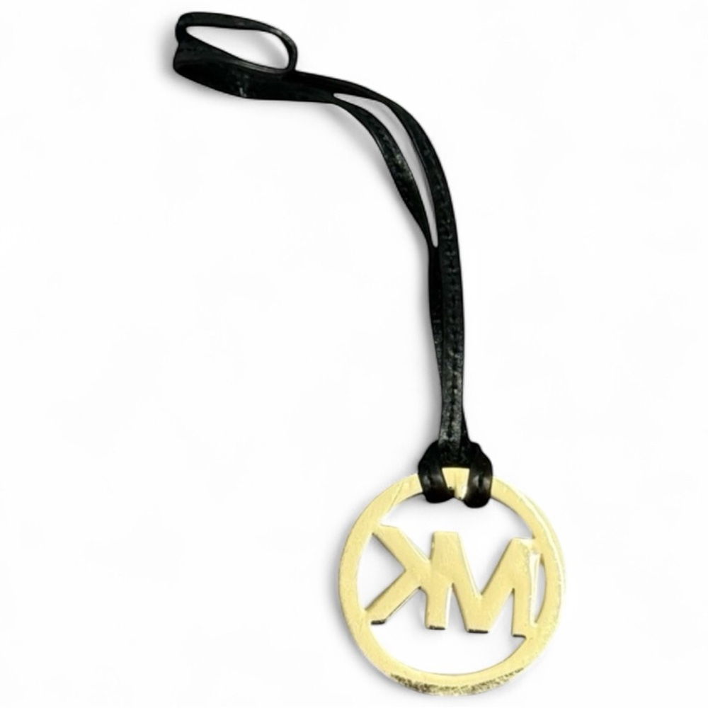 Michael Kors Gold MK Logo Hang Tag with Black Strap - Picture 2 of 2